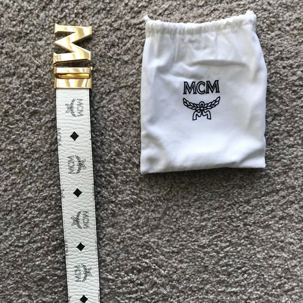Mcm Men's Claus Monogram Reversable Belt
